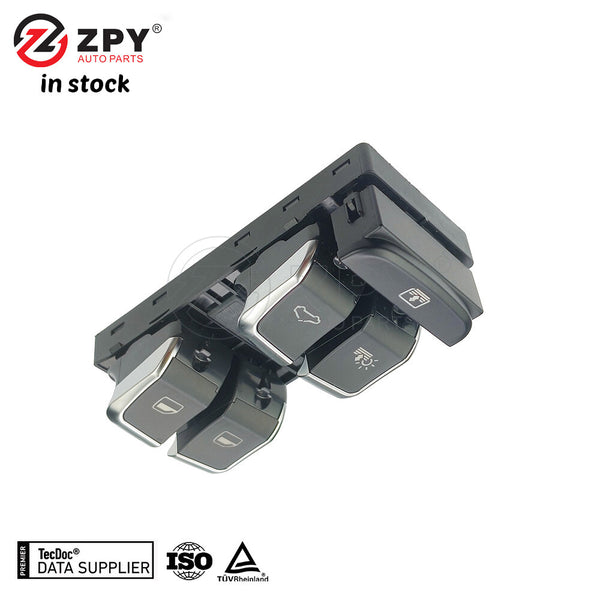 ZPY Rear Right Chrome Plated Master Power Window Switch for Audi A6 4G0959851C